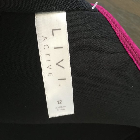 NWT LIVI Active Fuchsia Ruffled One Piece Sz 12 - Picture 10 of 11